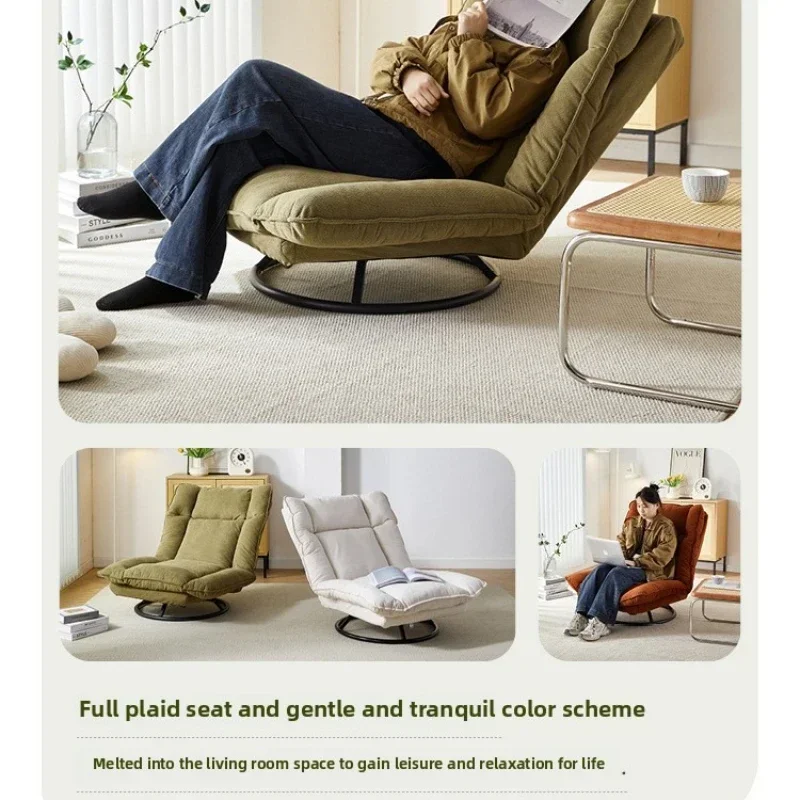 New rotating sofa chair, living room balcony fabric lazy sofa, adjustable backrest rotating leisure chair swivel chair - Image 5